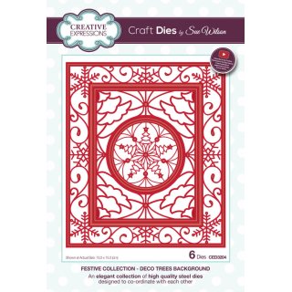 Sue Wilson Craft Die - Festive Collection - Deco Trees Background