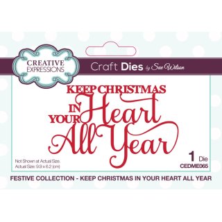 Sue Wilson Craft Die - Festive Collection - Keep Christmas In Your Heart All Year