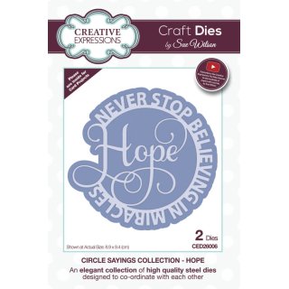 Sue Wilson Craft Die - Circle Sayings - Hope