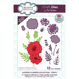 Sue Wilson Craft Die - Layered Flowers Collection - Poppy