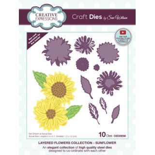 Sue Wilson Craft Die - Layered Flowers Collection - Sunflower