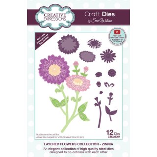 Sue Wilson Craft Die - Layered Flowers Collection - Zinnia