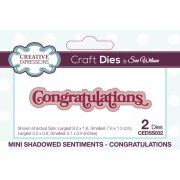 Sue Wilson Craft Die - Mini Shadowed Sentiments - Congratulations