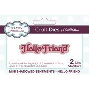 Sue Wilson Craft Die - Mini Shadowed Sentiments - Hello Friend