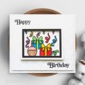 Sue Wilson Craft Die - Stained Glass Collection - Birthday Mosaic