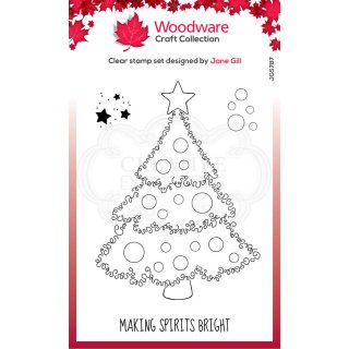 Woodware Clear Singles - Festive Fuzzies Christmas Tree