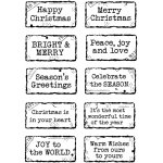 Woodware Clear Singles - Christmas Distressed Labels